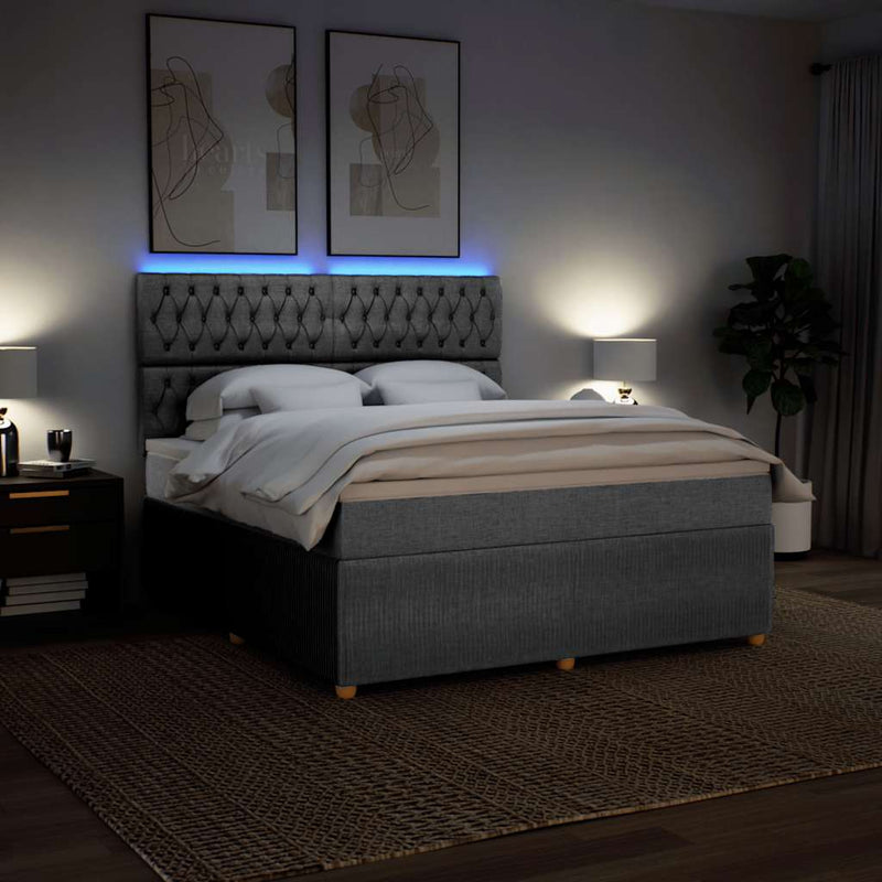 Pat continental, gri deschis, 180x200 cm, material textil