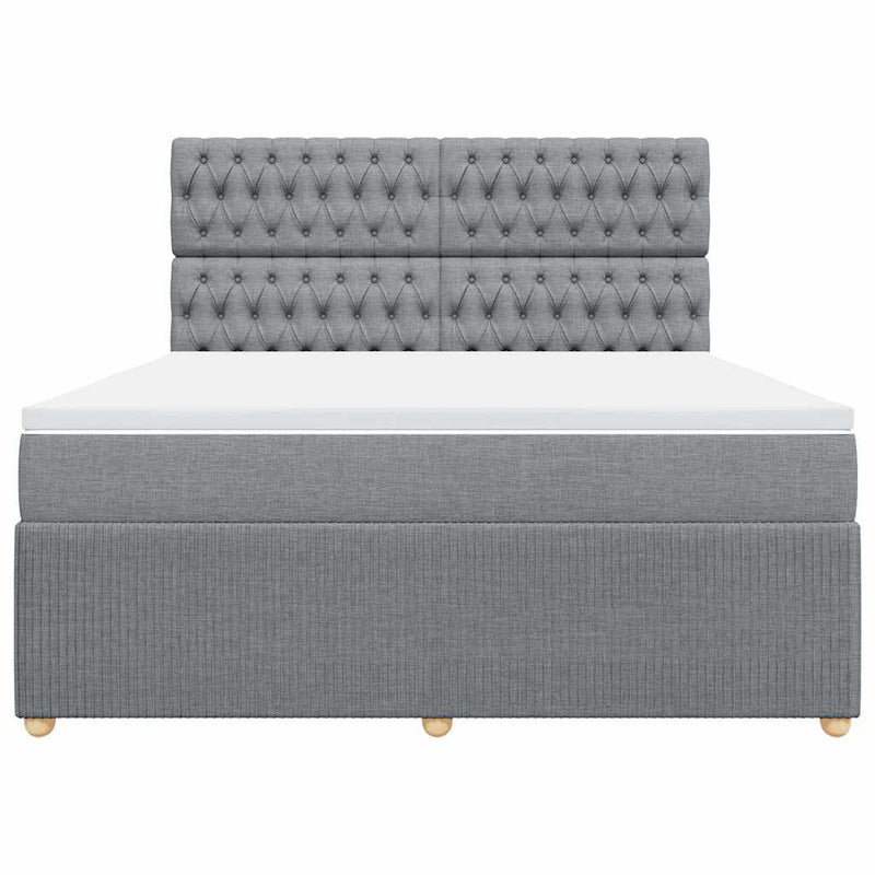 Pat continental, gri deschis, 180x200 cm, material textil