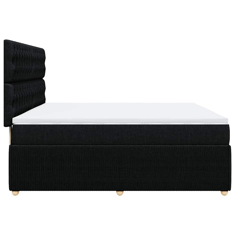 Pat box spring cu saltea, negru, 180x200 cm, catifea