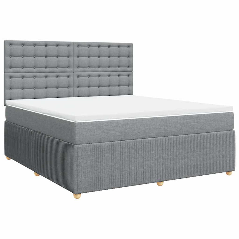 Pat continental, gri deschis, 180x200 cm, material textil