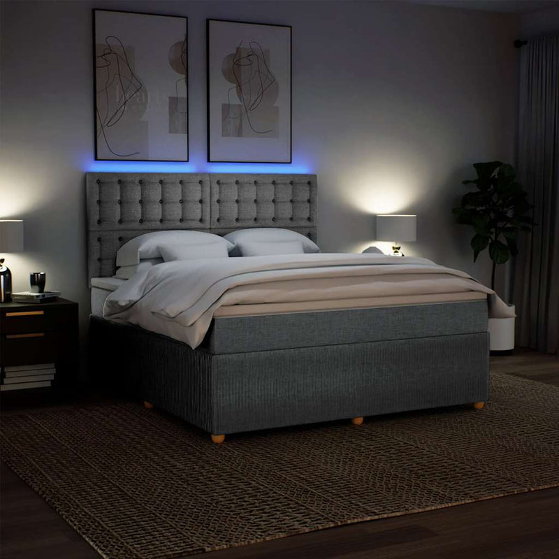Pat continental, gri deschis, 180x200 cm, material textil
