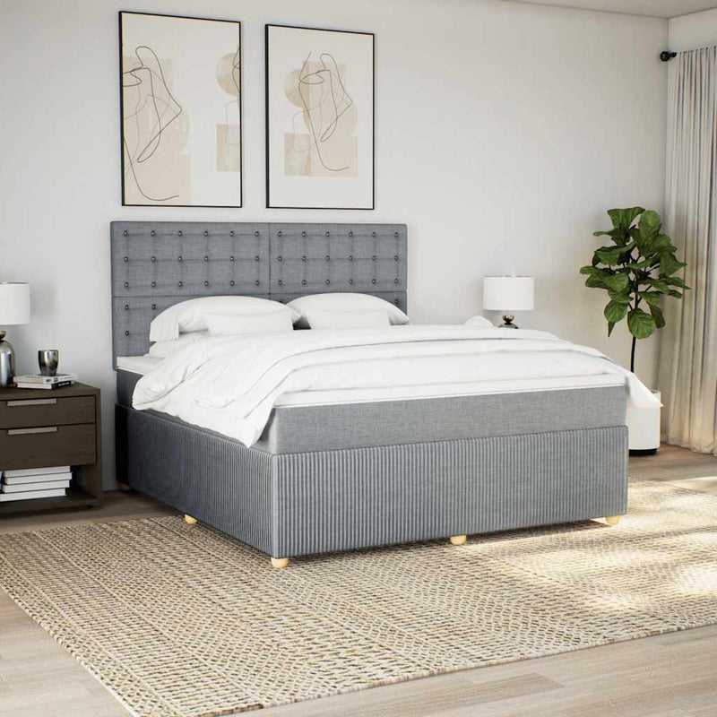 Pat continental, gri deschis, 180x200 cm, material textil