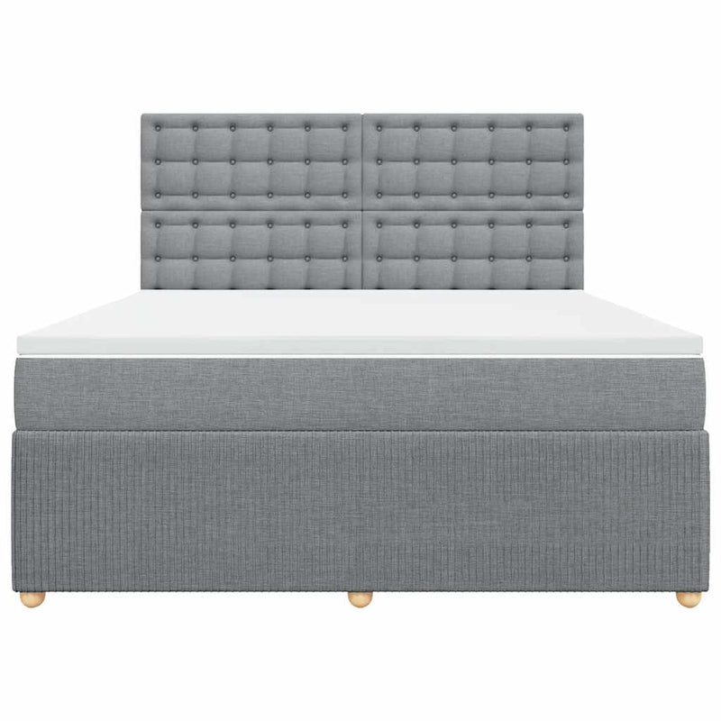 Pat continental, gri deschis, 180x200 cm, material textil