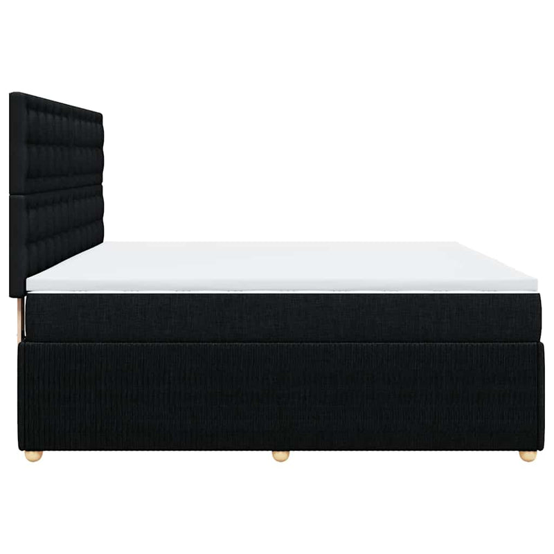 Pat box spring cu saltea, negru, 180x200 cm, catifea