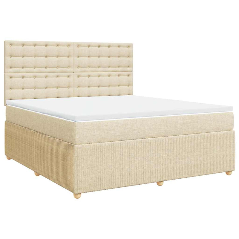 Pat continental cu saltea, crem, 180x200 cm, textil