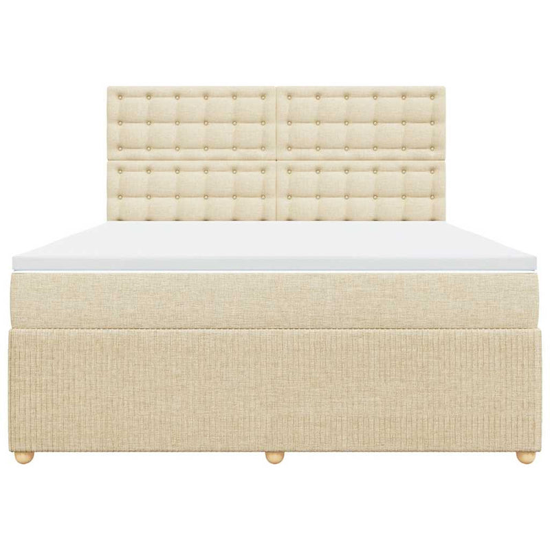 Pat continental cu saltea, crem, 180x200 cm, textil