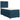 Pat box spring cu saltea, albastru, 90x190 cm, catifea