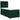 Pat box spring cu saltea, verde închis, 90x200 cm, catifea