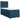 Pat box spring cu saltea, albastru, 90x200 cm, catifea