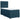 Pat box spring cu saltea, albastru, 100x200 cm, catifea