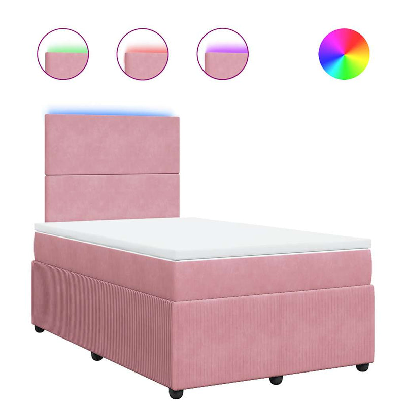 Pat box spring cu saltea, negru, 120x190 cm, catifea