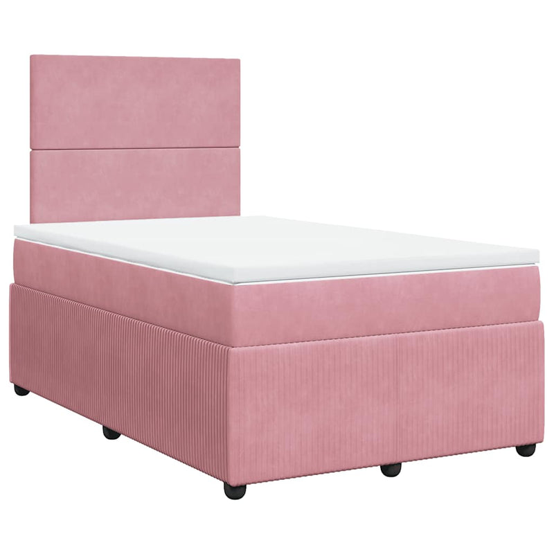 Pat box spring cu saltea, negru, 120x190 cm, catifea