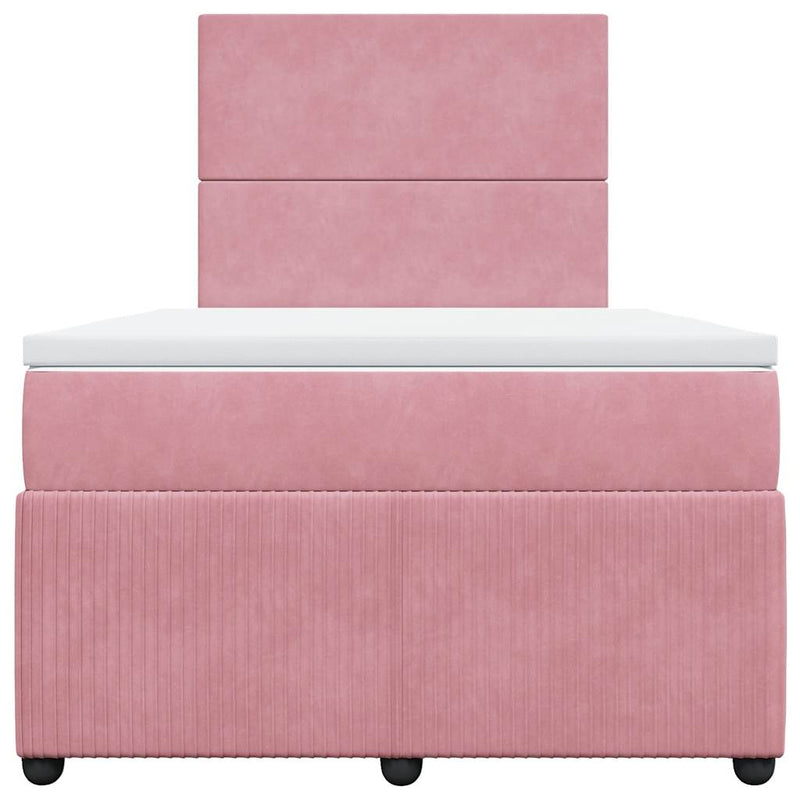 Pat box spring cu saltea, negru, 120x190 cm, catifea