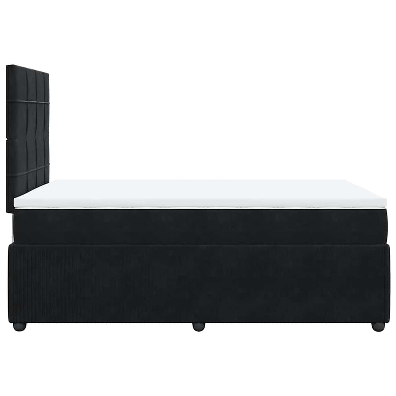 Pat box spring cu saltea, negru, 120x190 cm, catifea
