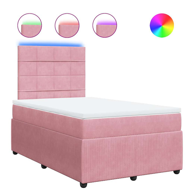 Pat box spring cu saltea, negru, 120x190 cm, catifea
