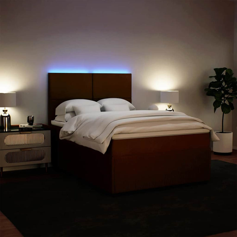 Pat box spring cu saltea, roz, 140x190 cm, catifea