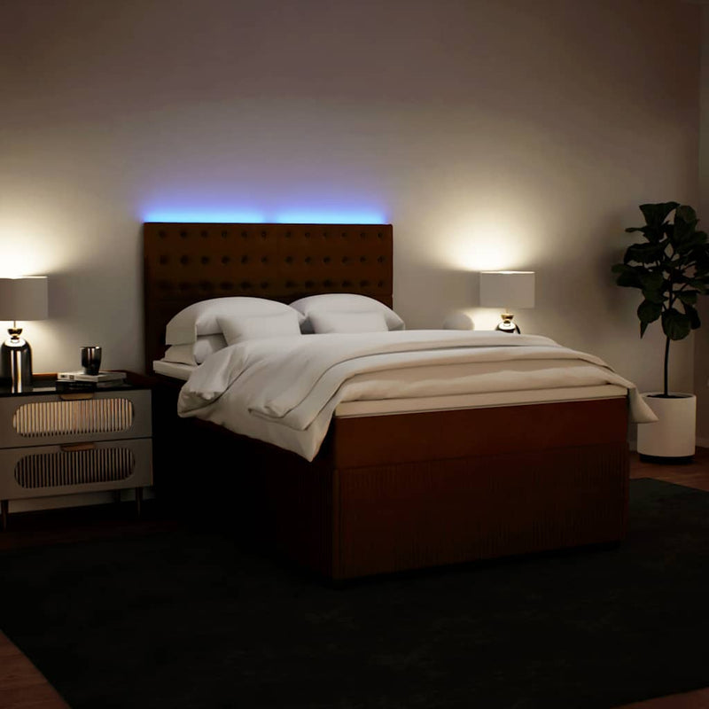Pat box spring cu saltea, roz, 160x200 cm, catifea