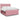 Pat box spring cu saltea, roz, 180x200 cm, catifea