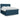 Pat box spring cu saltea, albastru, 200x200 cm, catifea