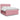 Pat box spring cu saltea, roz, 200x200 cm, catifea