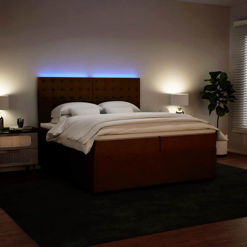 Pat box spring cu saltea, roz, 200x200 cm, catifea