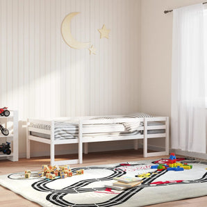 Cadru de pat pentru copii, alb, 90x190 cm, lemn masiv de pin