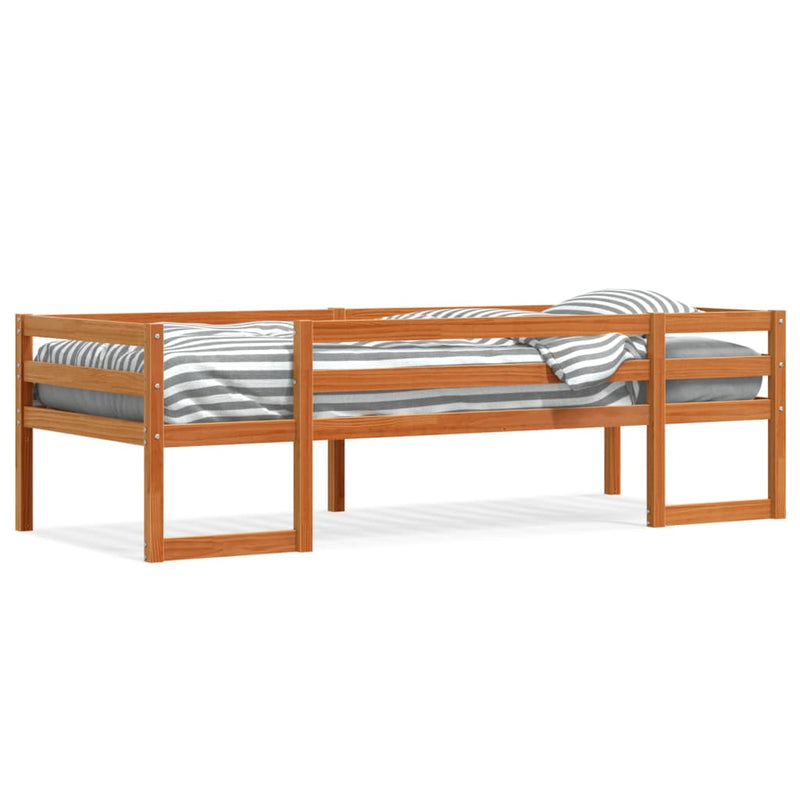 Cadru de pat pentru copii maro ceruit 90x190 cm lemn masiv pin