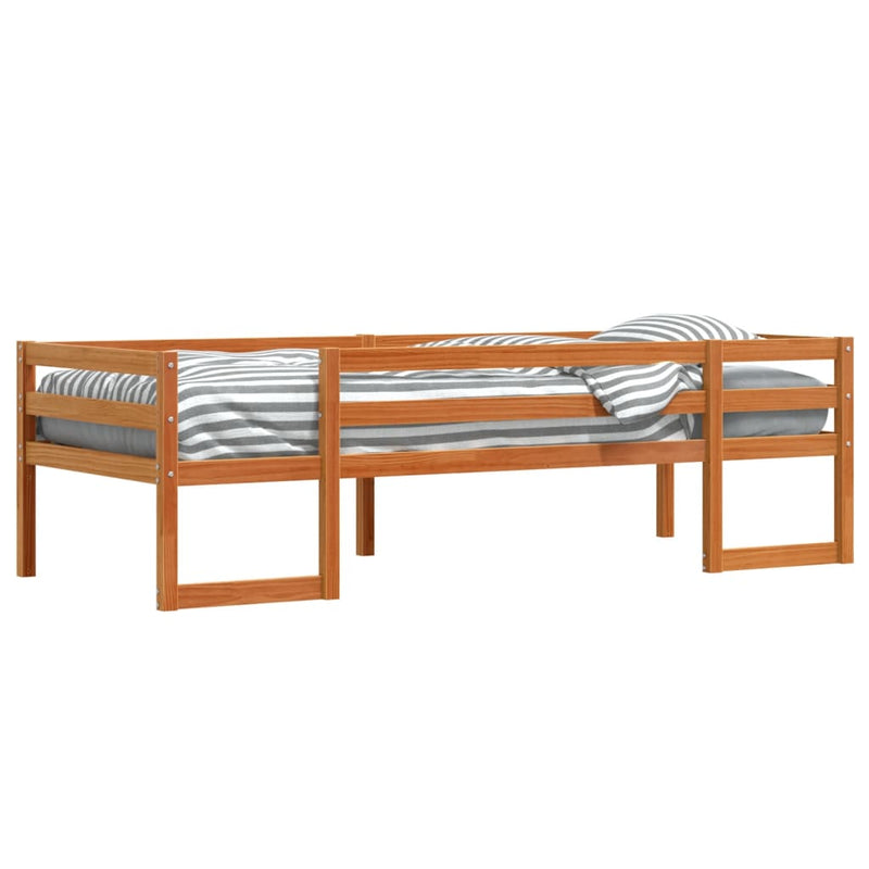 Cadru de pat pentru copii maro ceruit 90x190 cm lemn masiv pin