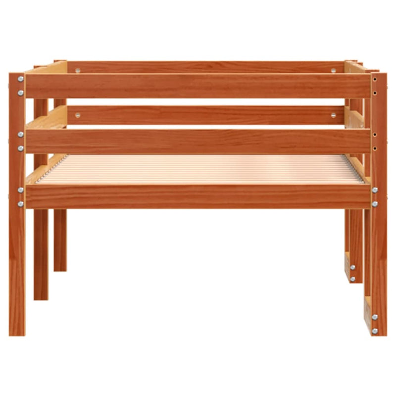 Cadru de pat pentru copii maro ceruit 90x190 cm lemn masiv pin