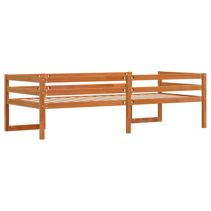 Cadru de pat pentru copii maro ceruit 90x190 cm lemn masiv pin