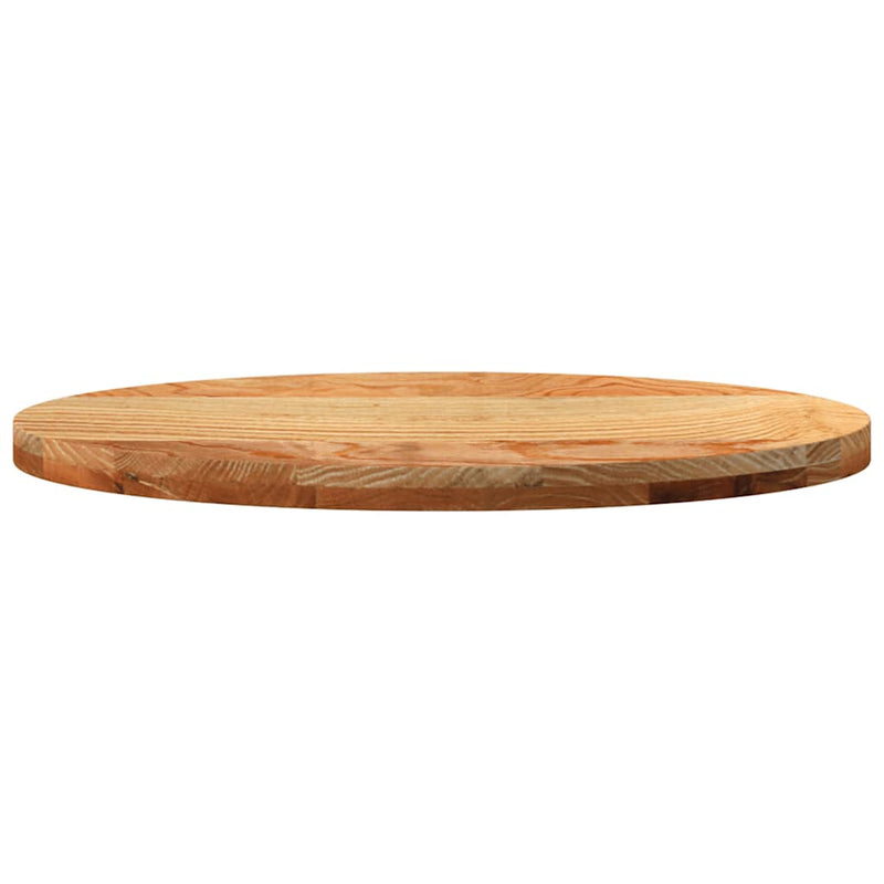 Blat de masă maro deschis 80x40x4 cm lemn masiv de stejar oval