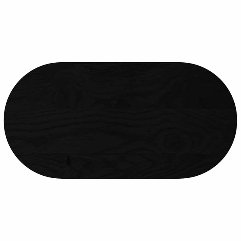Blat de masă maro închis 80x40x2 cm lemn masiv de stejar oval