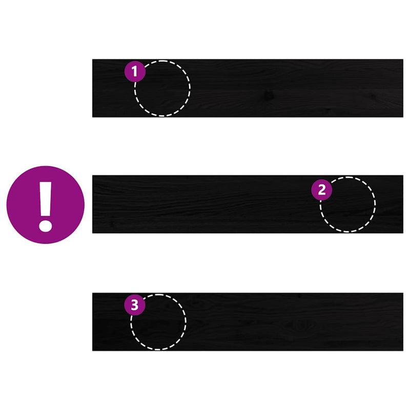 Pervaz 2 buc lemn masiv de maro-negru 80x15x2 cm