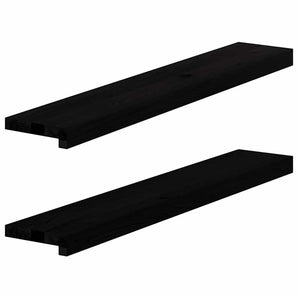 Pervaz 2 buc lemn masiv de maro-negru 90x15x2 cm