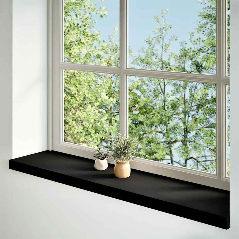 Glafuri 2 buc maro-negru 100x25x2 cm lemn masiv de stejar