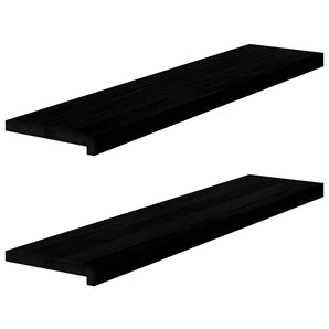 Glafuri 2 buc maro-negru 110x30x2 cm lemn masiv de stejar