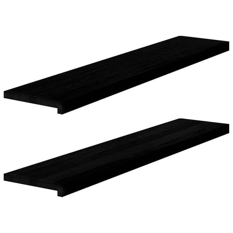 Glafuri 2 buc maro-negru 120x30x2 cm lemn masiv de stejar
