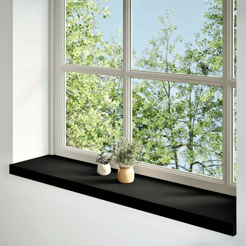 Glafuri 2 buc maro-negru 120x30x2 cm lemn masiv de stejar