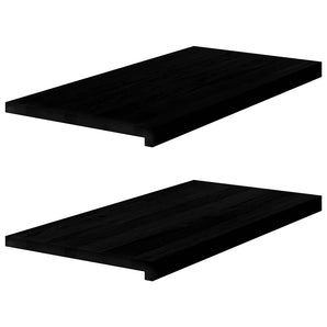 Glafuri 2 buc maro-negru 80x40x2 cm lemn masiv de stejar