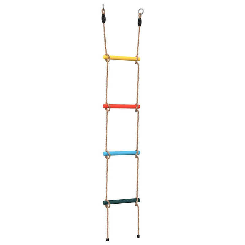 Scară din funie pentru copii cu 4 trepte, multicolor
