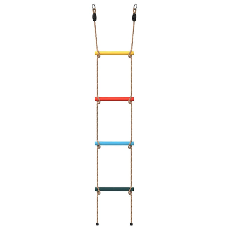 Scară din funie pentru copii cu 4 trepte, multicolor