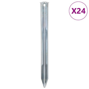 Țăruși de cort, 24 buc., 22 cm, Ø7 mm, oțel galvanizat