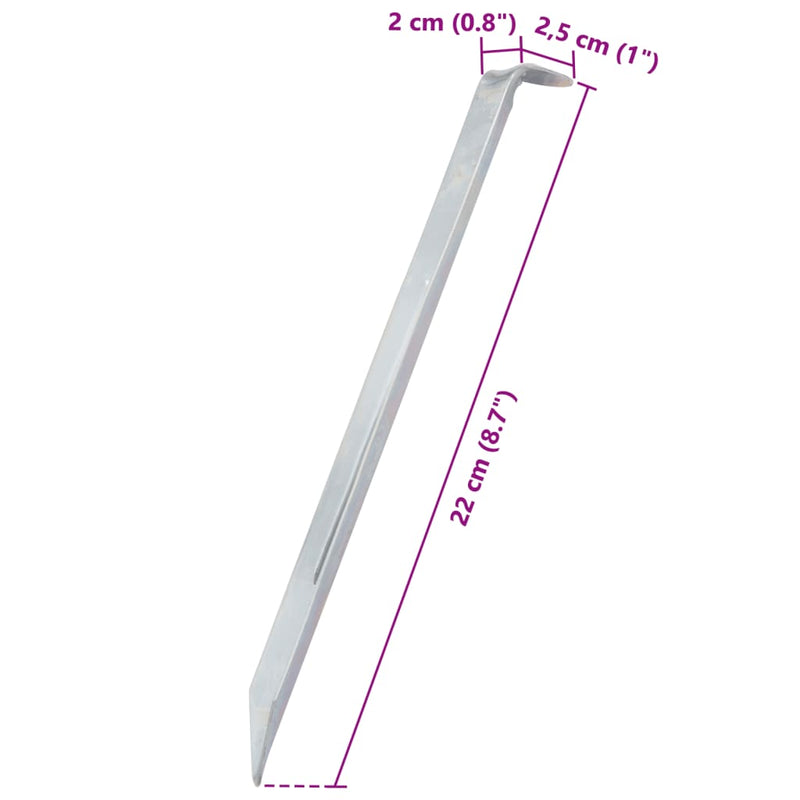 Țăruși de cort, 24 buc., 22 cm, Ø7 mm, oțel galvanizat