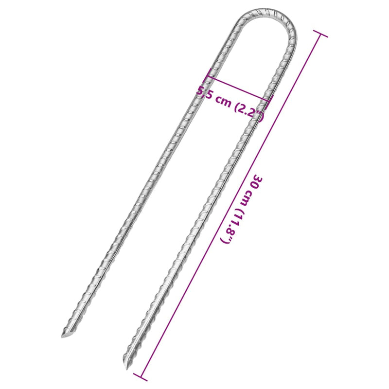 Țăruși de cort, 6 buc., 30 cm, Ø8,5 mm, oțel galvanizat