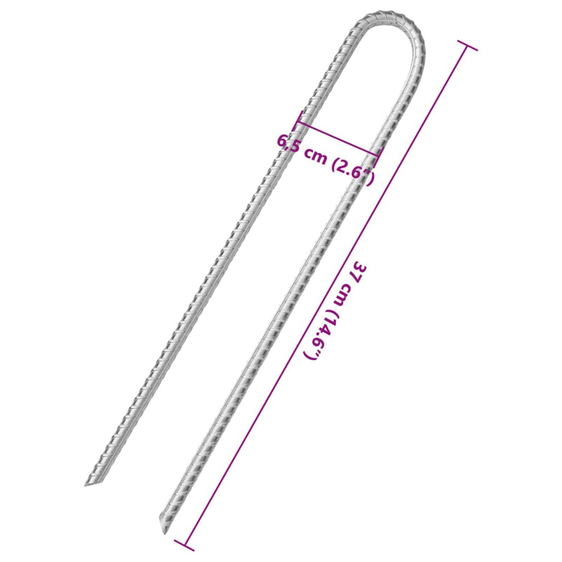 Țăruși de cort, 6 buc., 37 cm, Ø11,3 mm, oțel galvanizat