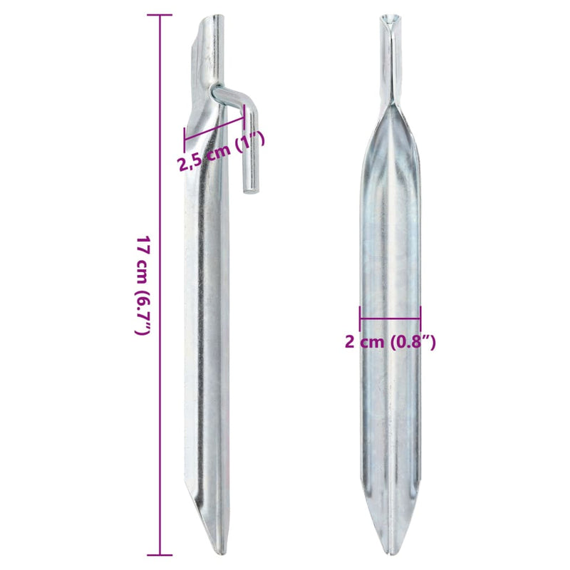 Țăruși de cort 24 buc., formă V, 17 cm, Ø20 mm, oțel galvanizat