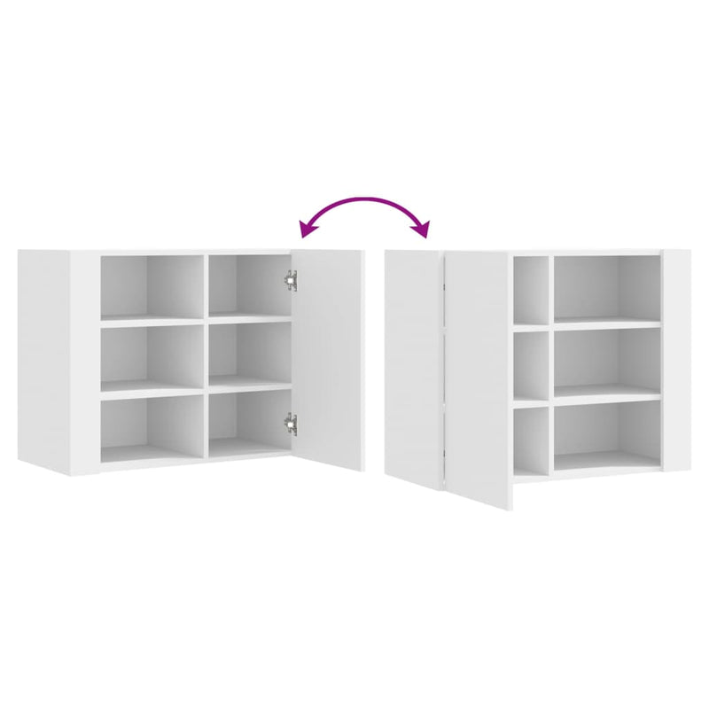 Dulap de perete, alb, 75x35x60 cm, lemn prelucrat