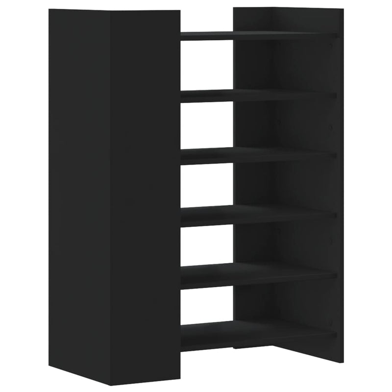 Pantofar, negru, 74,5x37,5x100 cm, lemn prelucrat