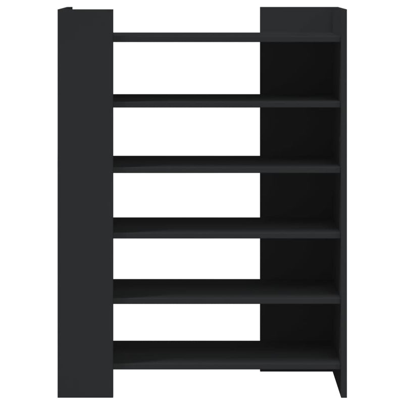 Pantofar, negru, 74,5x37,5x100 cm, lemn prelucrat