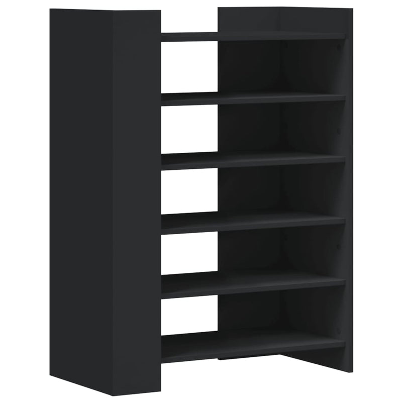 Pantofar, negru, 74,5x37,5x100 cm, lemn prelucrat